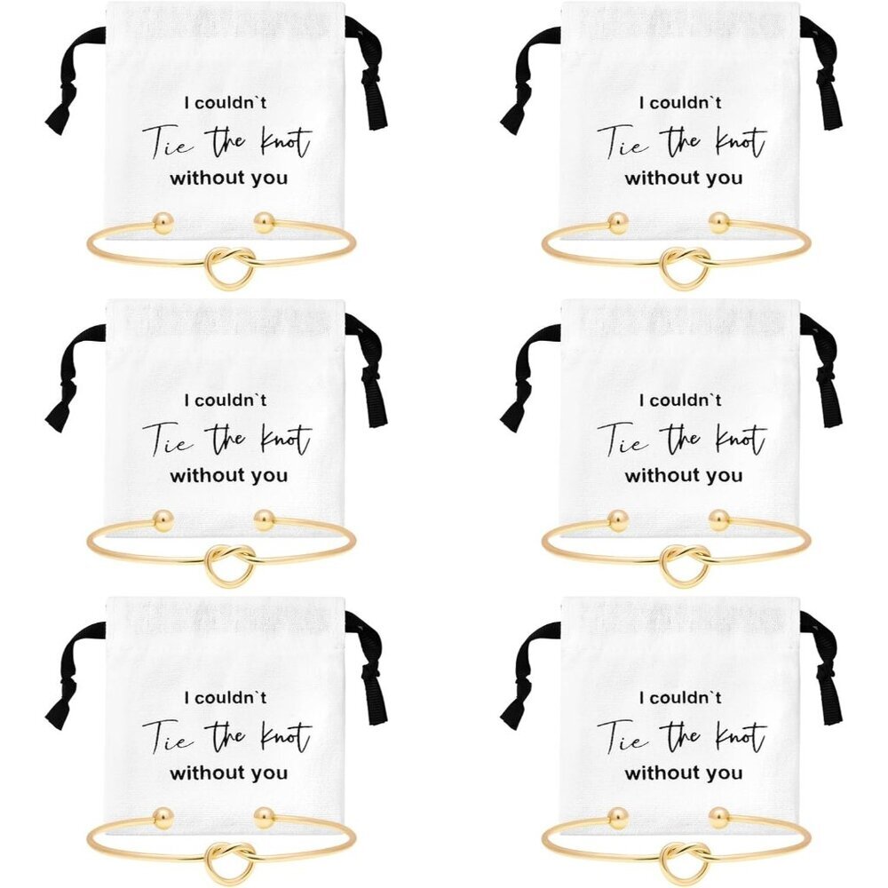 12 Pcs Jewelry Pouch Set of 6 Linen Cotton Small Drawstring Bags & Bridesmaid Kn